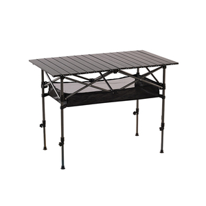 Cheap Outdoor Furniture Portable <strong>Roll</strong> up <strong>Folding</strong> Foldable Barbecue Picnic Camping Adjustable <strong>Table</strong> Camping Lift Type <strong>Table</strong> - Product Image 1