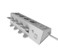 Multiprise standard européenne à 4 prises avec 2 ports USB, interrupteur, fixation par clip, à placer sous le bureau pour le bureau, la maison, l'espace de travail