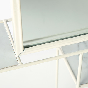 Moderne Nordique En Métal Fixé Au Mur de Fil De Forme De <span class=keywords><strong>Maison</strong></span> <span class=keywords><strong>Étagère</strong></span> Flottante avec Miroir Et Crochets pour Salle De Bain Chambre Salon Hôtel - Product Image 2