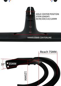 Manillar de Bicicleta AIRWOLF Ligero de Fibra de Carbono Completa, Integrado, 28.6MM, UD Mate, Tipo Drop Bar, <span class=keywords><strong>Accesorios</strong></span> para Bicicleta de Carretera y <span class=keywords><strong>Gravel</strong></span> - Product Image 3