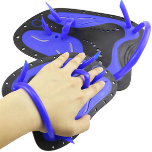 Almohadillas de natación para adultos y niños, entrenamiento profesional, material de silicona PTRPP azul y amarillo HP101 - Product Image 1