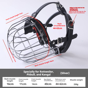 하이 퀄리티 야외 스테인레스 스틸 개 입 마스크 안티 바이트 안전 금속 마스크 개를위한 <span class=keywords><strong>muzzles</strong></span> - Product Image 3