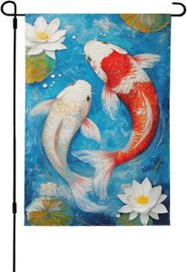 Koi Fish <span class=keywords><strong>Garden</strong></span> <span class=keywords><strong>Flag</strong></span> 12x18 in Banderas de patio de doble cara Lawn Sign Decor No Flagstand - Product Image 3