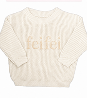 Pull en tricot 100 % coton personnalisé pour femme, broderie lettre, col rond, coupe décontractée, automne-hiver, OEM