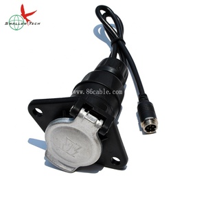 Conector de 7 pines de alta resistencia personalizado <span class=keywords><strong>Suzi</strong></span>, chaqueta de PVC de plomo en espiral, Cable de cámara de respaldo de fibra óptica para sistema de cámara de remolque - Product Image 4