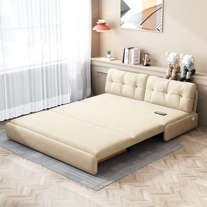 Chất Lượng Cao Ánh Sáng Sang Trọng Hiện Đại Đơn Giản Da Giường Đồ Nội Thất Phòng Ngủ Đôi Vua Kích Thước <span class=keywords><strong>Sofa</strong></span> Giường - Product Image 4