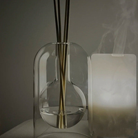 Bouteille de Diffusion en Verre Borosilicate Haut de Gamme, Décoration Maison Classique, Moderne et Exquise, Flacon Vide pour Parfum et Aromathérapie