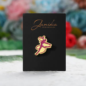 Broches de tela personalizados para sombreros, alfileres esmaltados, logotipo personalizado, pintura blanca chapada en oro, tamaño pequeño, alfileres de Metal en forma de café para baile, venta al por mayor - Product Image 3