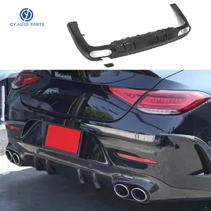 Mercedes Benz CLS 53 W257 C257 için gerçek karbon Fiber arka dudak tampon difüzör