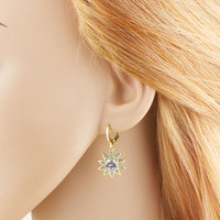 ASJEWELRY Breloque Ailes d'Ange Fleur Perle CZ Effet Rayon de Soleil pour Boucles d'Oreilles, Bracelet Plaqué Or Cuivre, Fournitures de Fabrication de Bijoux chma680