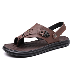 Sandalias con Correa en T para Hombre, de Cuero Genuino, Punta Abierta, Suela de Goma Antideslizante, Zapatos Casuales para Playa y Conducir - Product Image 5