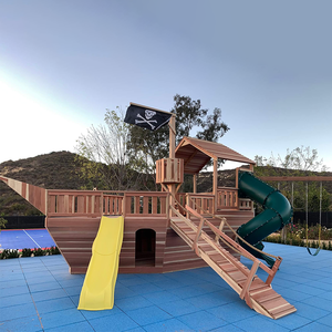 <span class=keywords><strong>Barco</strong></span> <span class=keywords><strong>Pirata</strong></span> Corsair de <span class=keywords><strong>Madera</strong></span> Natural y Acero para Niños Starsky, con Tobogán y Escalador, Duradero y Seguro para el Jardín - Product Image 5