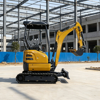 Mini-excavatrice professionnelle TP20 de 2 tonnes, petite pelle compacte de 2000 kg, mini-excavatrice sur chenilles avec cabine climatisée et flèche pivotante