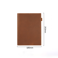 Cuaderno B5 de Piel de Vacuno de Primera Capa, Cuaderno de Recortes de Cuero Genuino con 88 Páginas Interiores, Cuaderno de Viaje de Alta Calidad para Escribir