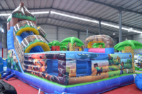 Château Gonflable Commercial en PVC à Succès : Combo Toboggan Thème Monde Magique pour Enfants, Idéal pour Locations de Fêtes et Parcs d'Attractions
