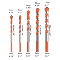 Ensemble de 5 forets multifonctionnels en alliage, 6-12 mm, avec manche triangulaire, pour le perçage du marbre, des carreaux et du verre