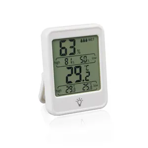 Mini LCD Dalam Ruangan Elektronik Kelembaban Meter Stasiun Cuaca Sensor Suhu Pengukur Rumah Digital Termometer Hygrometer