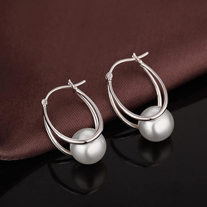 Orecchini semplici da donna, orecchini classici di forma rotonda da indossare tutti i giorni, accessori per le orecchie alla moda e versatili - Product Image 1
