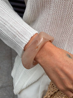 Nouveau Bracelet Rétro Transparent pour Femme avec Anneau et Halo Teinté en Acrylique – Bijoux de Mode