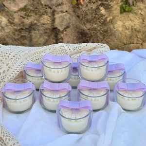 Bougie parfumée en cire de soja écologique en pot de verre, senteur marguerite et rose, avec ruban élégant, cadeau floral pour mariage ou Saint-Valentin - Product Image 3