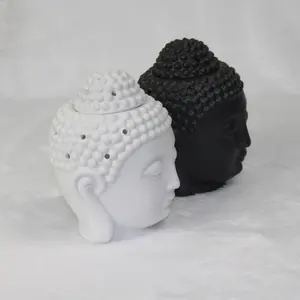 Brûleur d'huile essentielle en céramique en forme <span class=keywords><strong>de</strong></span> grosse tête <span class=keywords><strong>de</strong></span> <span class=keywords><strong>Bouddha</strong></span>, brûleur <span class=keywords><strong>de</strong></span> cire fondue pour la décoration <span class=keywords><strong>de</strong></span> la maison, pour les saisons printemps et été - Product Image 1