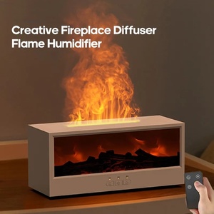 Usine vendre Unique haut de gamme cheminée forme flamme humidificateurs innovation 7 couleurs flamme huile essentielle diffuseur d'arôme - Product Image 6