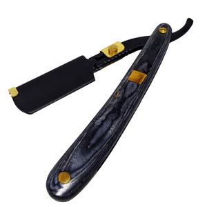 Disposable Men's Single Blade <b>Straight</b> Full Wood Handle Shave <b>Razor</b> with Stainless Steel Blade for Face and Barber Shop Use - Product Image 1