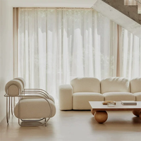 Fauteuil d'appoint de luxe italien, mobilier commercial moderne, chaise individuelle en velours, chaise de loisirs en acier inoxydable