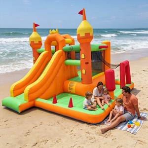 GOLDEN ART Y-250 Castello Gonfiabile in PVC a Tema Fiabesco, Castello Saltarello per Bambini con Doppio Scivolo, Giochi Gonfiabili da Esterno per Giardino - Product Image 1