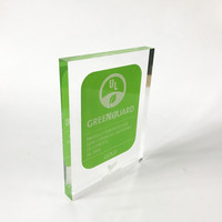 Plaque de récompense personnalisée en acrylique, cadeau de remerciement, prix imprimé UV pour affichage, bloc acrylique presse-papiers, décoration de table