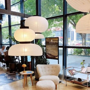 Lustre de restaurant en fer de style Wabi-Sabi japonais, lanterne design inspirée d'Isamu <span class=keywords><strong>Noguchi</strong></span>, lampe artistique pour <span class=keywords><strong>table</strong></span> à manger - Product Image 2