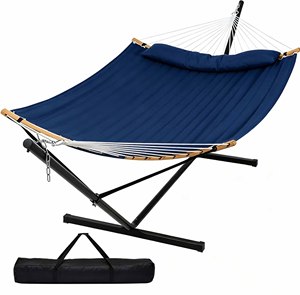 Hamaca Plegable Portátil con Soporte, Hamaca Resistente para Jardín, Camping, Playa, con Marco Desmontable, Silla de Relajación para Patio Trasero - Product Image 1