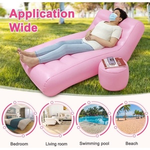 PVC Inflatable <b>Sofa</b> <b>Bed</b> Two Sizes BBL <b>Chair</b> After Surgery for Sleeping Inflatable Couch with Ottoman Blow up Lounge <b>Chair</b> - Product Image 3
