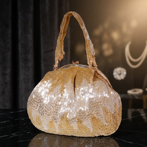 Flap Evening Bag Best Quality Blue Color Fringe Pearl Accents Handmade Shoulder Bag Bright India Exports 1L Eco-Friendly <b>for</b> - Product Image 2