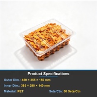 Boîte à collation en plastique empilable avec couvercle en PET transparent, conteneur alimentaire, personnalisation OEM, HGF140A, épaisseur 0,3 mm