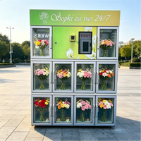 Distributeur automatique de fleurs 24h/24 et 7j/7, fleurs fraîches à portée de main, casiers intelligents avec système de refroidissement pour garder les fleurs éclatantes