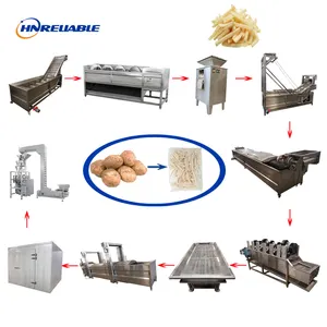 Automatic Frozen French Fries Potato Chips Manufacturing Production Machine Line Price