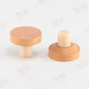 حجم t من الخشب الفلين يقبل con مخصص أعلى زجاجة نبيذ بوليمر غير انسكاب سدادة سدادة - Product Image 2