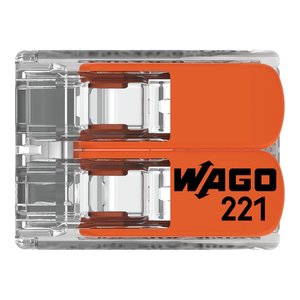 221-412 2-way RF Power Copper PC Electrical Installation Quick Wire Connector Wagos One <b>Terminal</b> 12 AWG Operating Rod - Product Image 6