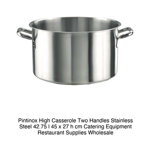 Deep Stainless Steel Casserole <b>Pot</b> Ø 45 cm H 27 cm, 42.75 L Pintinox - Product Image 2