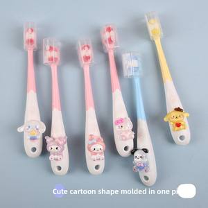 Cepillo de dientes con dibujos animados para niños, cerdas suaves de plástico para bebés de 3 a 12 años, cuidado de protección dental con cabezal pequeño ultrafino - Product Image 3