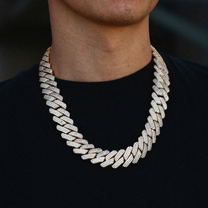 Collar de Cadena Cubana Pesada de 20 mm de Latón Chapado en Oro con Diamantes de Circonita Cúbica AAAAA de Lujo Estilo Iced Out para Hombre Joyería de Moda Hip Hop - Product Image 3