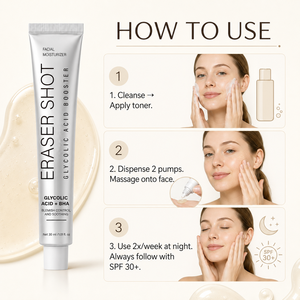 Crème hydratante pour le visage à l'acide glycolique BHA, crème exfoliante pour le visage, lotion éclaircissante, contrôle du sébum pour les peaux sensibles - Product Image 3