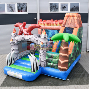 Castillo inflable con tobogán de dinosaurio, brincolín inflable comercial para niños, combo de juegos inflables para exteriores. - Product Image 2