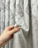 Rideaux de fenêtre en jacquard 100% polyester, motif floral damassé européen, motif vintage symétrique, élégance et grandeur