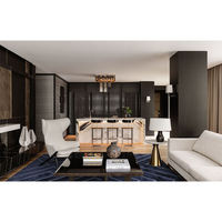 Suite de chambre à coucher moderne en panneaux de bois mélaminé, design portable pour auberge de jeunesse, villa, chambre d'hôtes, hôtel, appartement