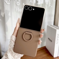 Coque de téléphone OEM en silicone véritable couleur unie pour Z Flip 5/6/7/8 avec support magnétique antichoc anti-traces de doigts et design pliable