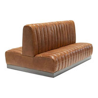 Canapé de restaurant personnalisable en cuir marron vintage ultra doux pour club et café