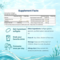 Prix Usine 3 Suppléments d'Huile de Poisson 1000mg 1200mg DHA EPA de Mer Profonde Capsules Molles Aromatisées au Citron 240 Capsules Vitamines