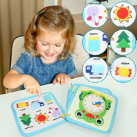 Juguete educativo para niños, libro de fieltro, Montessori juguete, tablero ocupado de fieltro sensorial para aprender habilidades motoras finas